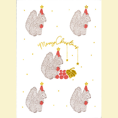 Konno Printing Greeting Card Squirrel Christmas L19S009