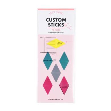CustomSticks diamond-shaped sticky notes.