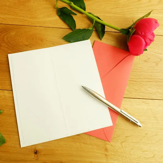 Thank you flower card, red