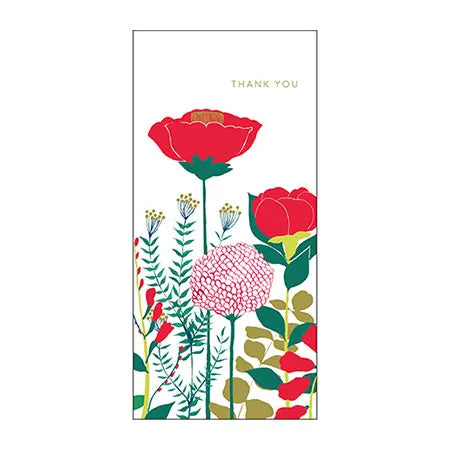 Thank you flower card, red