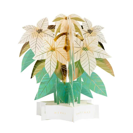 Christmas Blooming Card Poinsettia Gold