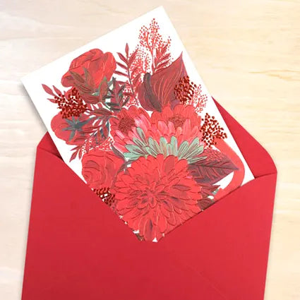 MONA Bouquet Card Red Flowers