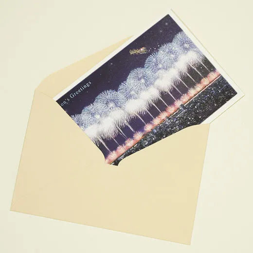 Mini Santa Sepia Card, Nagaoka Fireworks.