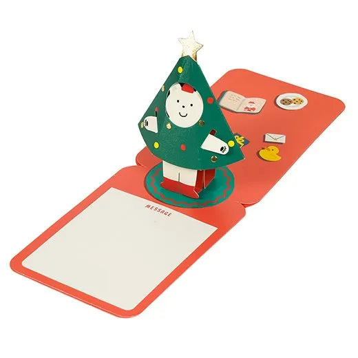Christmas Kigurumi Pop-Up Mini Card - Bear