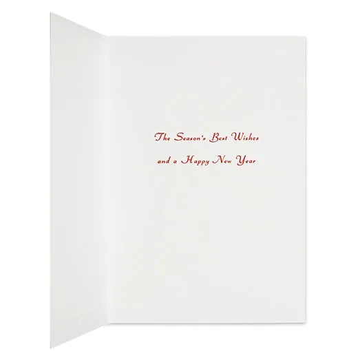 Japanese-Style Mini Santa Christmas Card, Snow Shrine