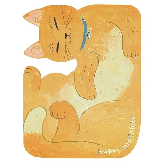 Birthday Crowded Cat Card Brown LE-25