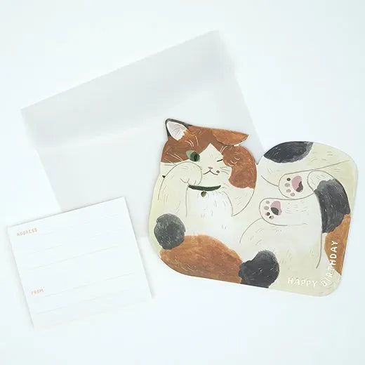 Birthday Cuddly Cat Card Mike LE-26