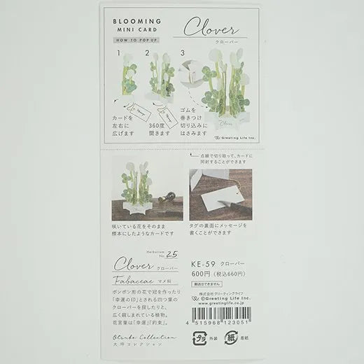 Blooming Mini Card Clover KE-59