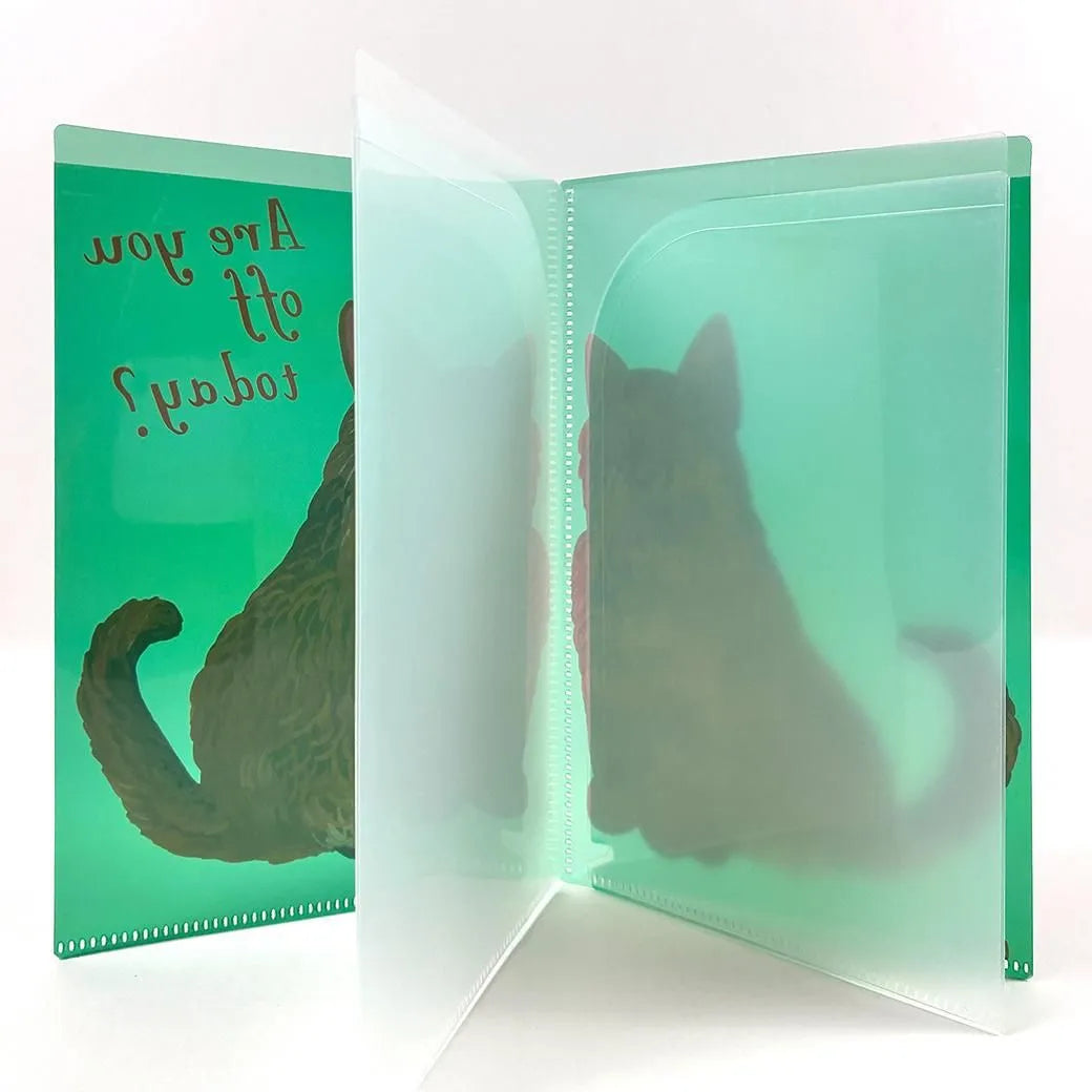 Cat and / Kahoko Sodeyama 6-Pocket Clear Holder (A5 Size) Green