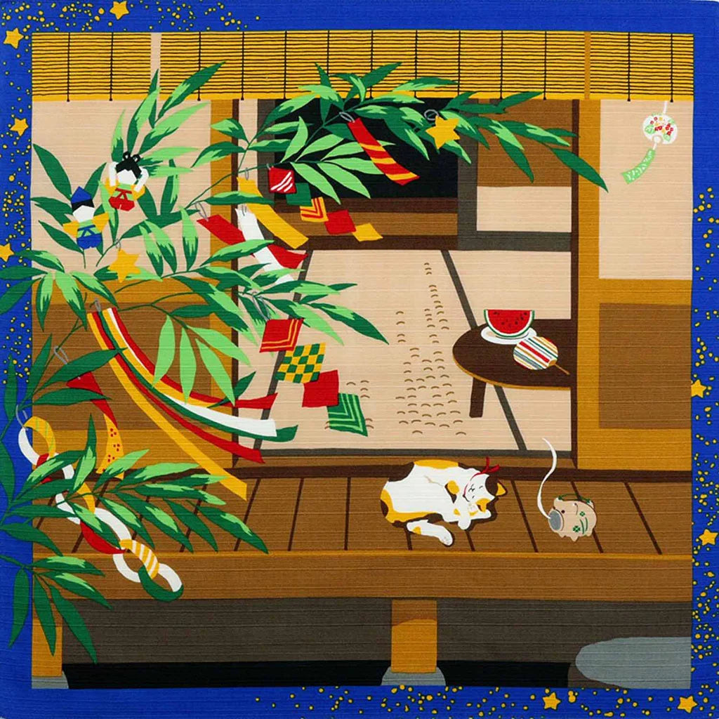kyoohoo Cotton Furoshiki Small Size Mikes Tanabata