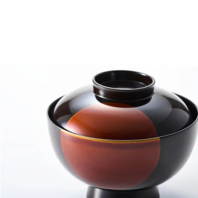 Zoni bowl, sun and moon sandalwood, lacquered