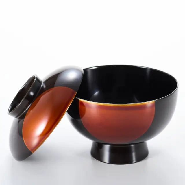 Zoni bowl, sun and moon sandalwood, lacquered