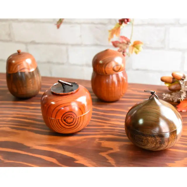 Tea caddy, keyaki, wooden, lacquered
