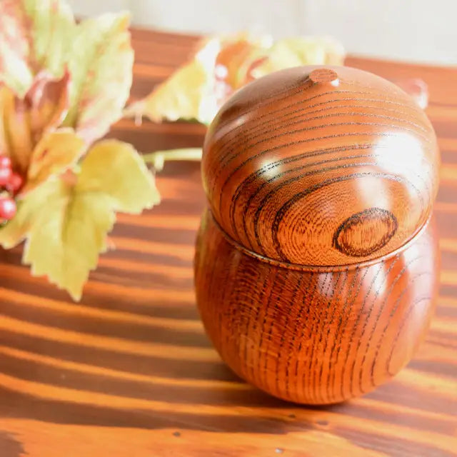 Tea caddy, keyaki, wooden, lacquered
