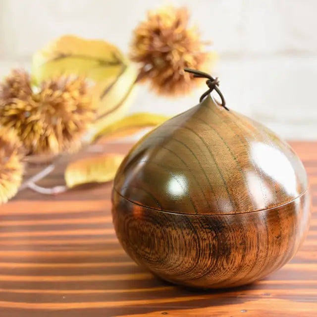 Tea caddy, keyaki, wooden, lacquered