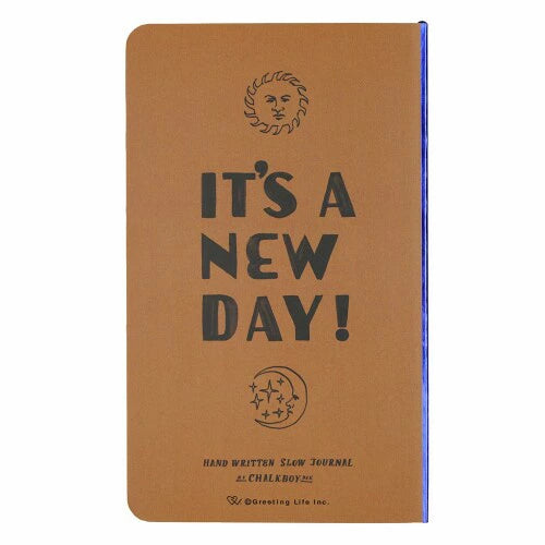 Greeting Life Diary with changing illustrations on every page Slow Journal Chalk Boy Brown