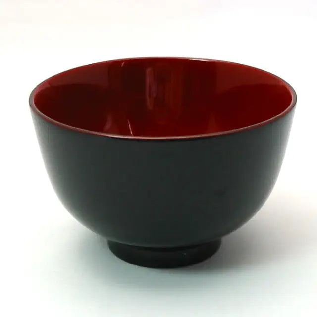 Pair of wooden bowls, red and white, lacquered, wooden bowls
