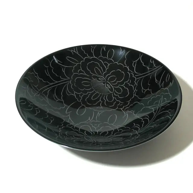 Bowl, Peony Carving, Small Lacquer-painted, Medium Bowl