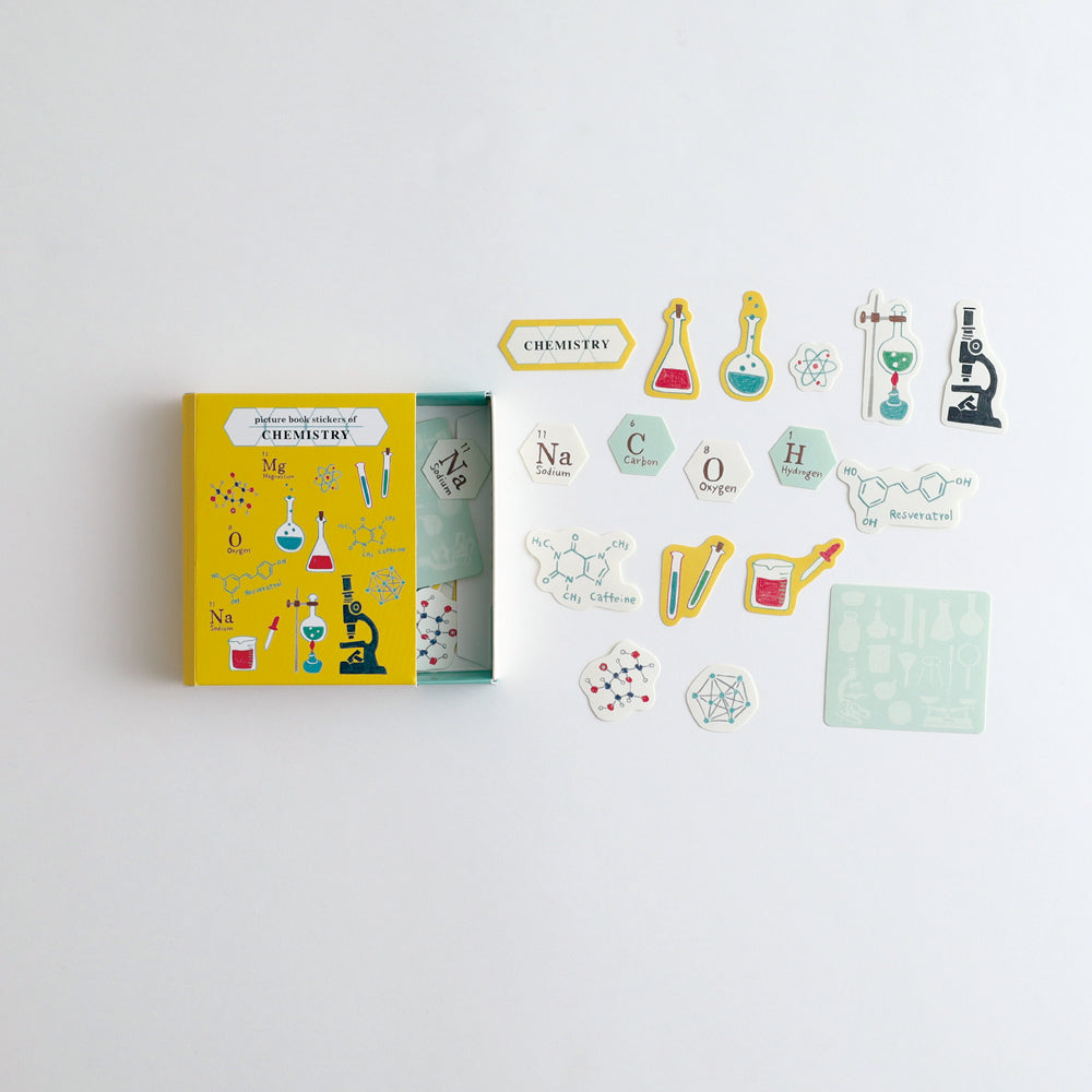 STUDY HOLIC Flake stickers with illustrated case <Chemistry> ST-276