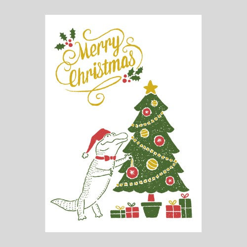Konno Printing Christmas Card Crocodile L24S009