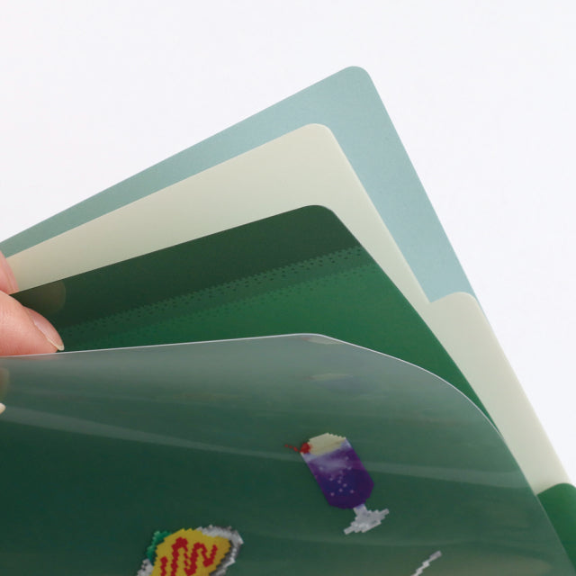 Green Flash pixelook series  A5-Size Clear File