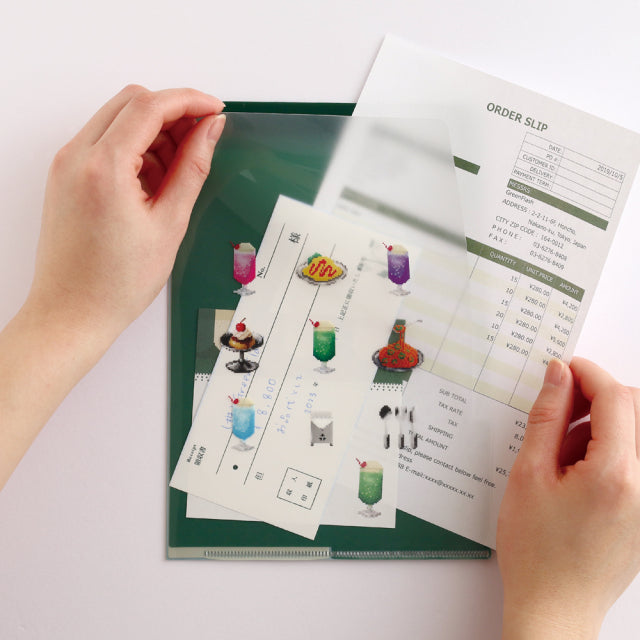 Green Flash pixelook series  A5-Size Clear File