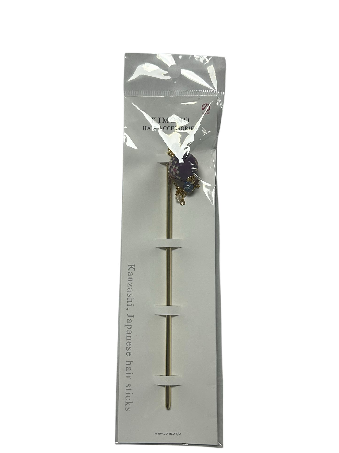 Noren Hair Pin, Bubble Ball, Hair Accessory Purple