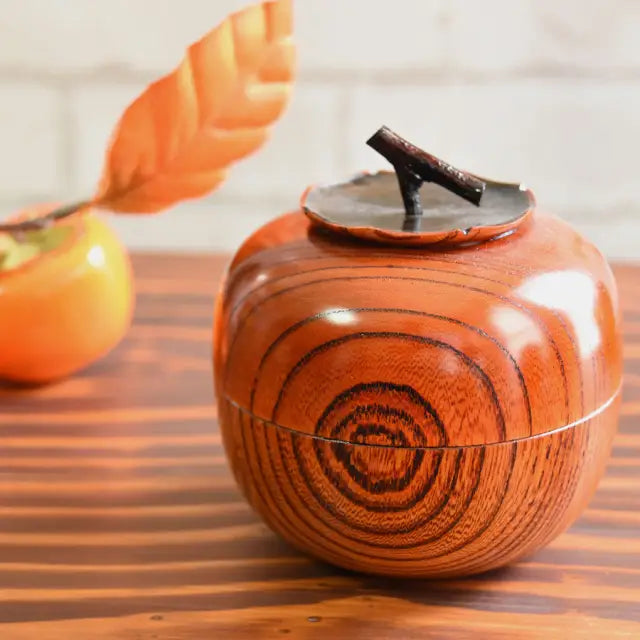 Tea caddy, keyaki, wooden, lacquered