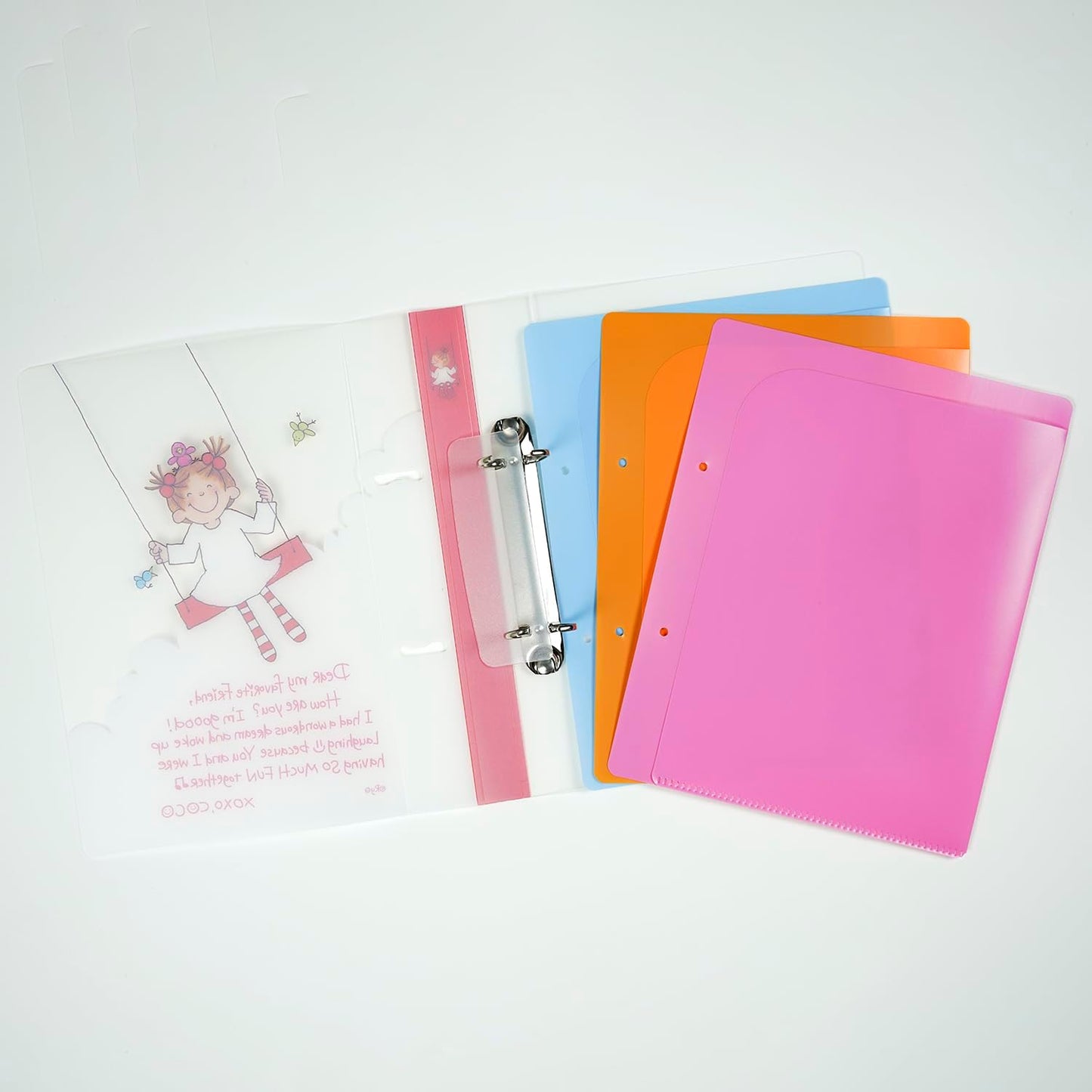 Coco-chan RYZ-1096 Greeting Life 2 Hole Binder A5 Size Clear Swing Pink