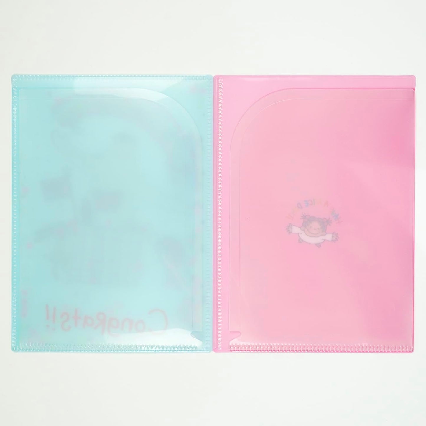 Coco-chan RYZ-1093 Greeting Life 6 Pocket Clear Holder File Open A5 Size Sequin Gift Box Light Blue