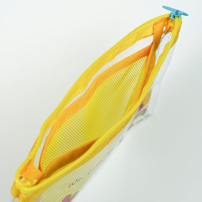 Pen Case, Mesh Pocket Pen Case Yellow