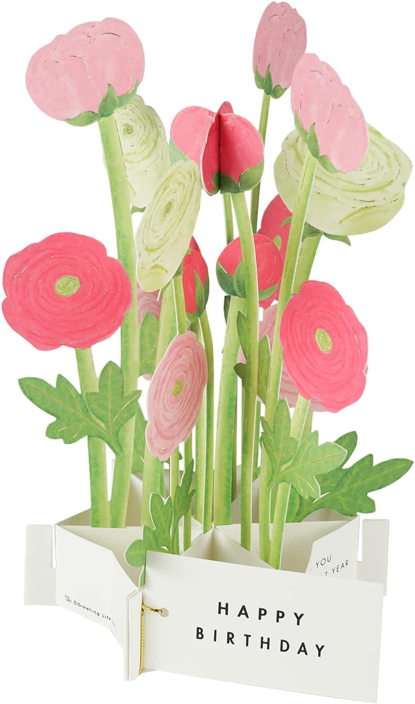 Greeting Life Birthday Blooming Card Lanunculus KE-33