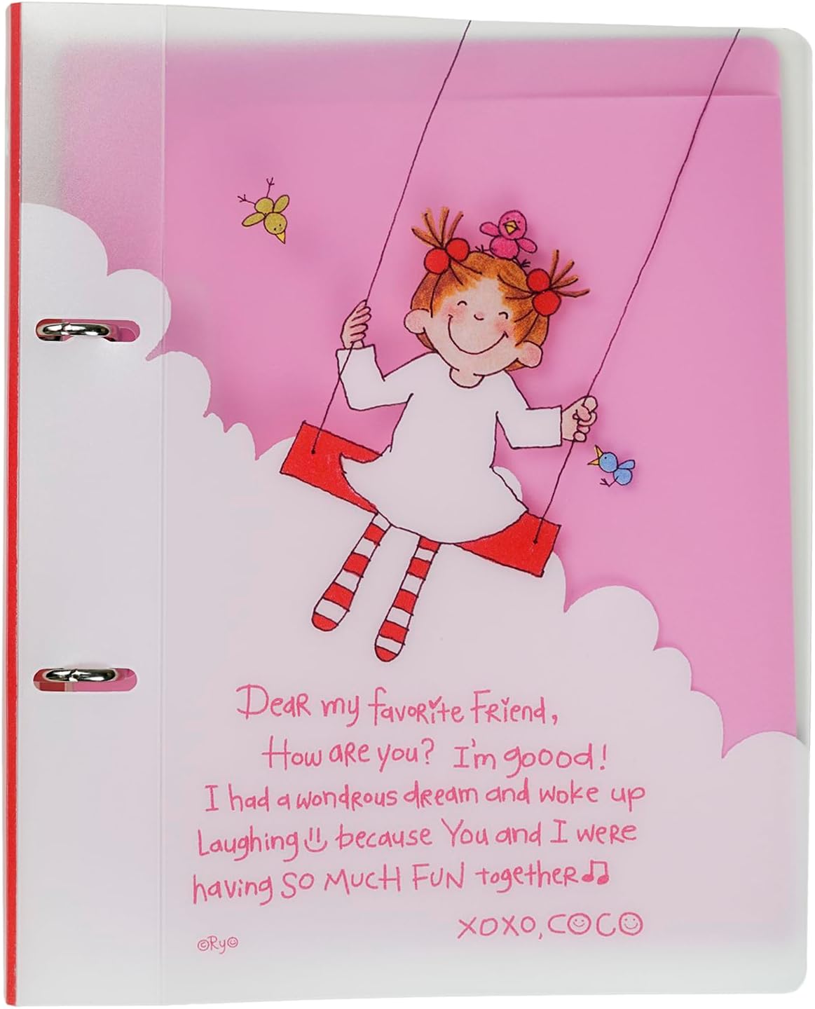 Coco-chan RYZ-1096 Greeting Life 2 Hole Binder A5 Size Clear Swing Pink
