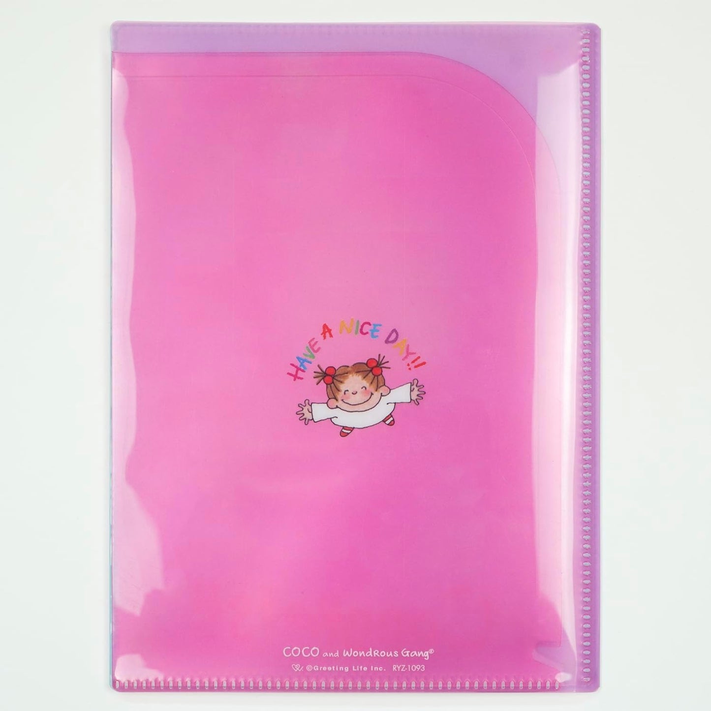 Coco-chan RYZ-1093 Greeting Life 6 Pocket Clear Holder File Open A5 Size Sequin Gift Box Light Blue