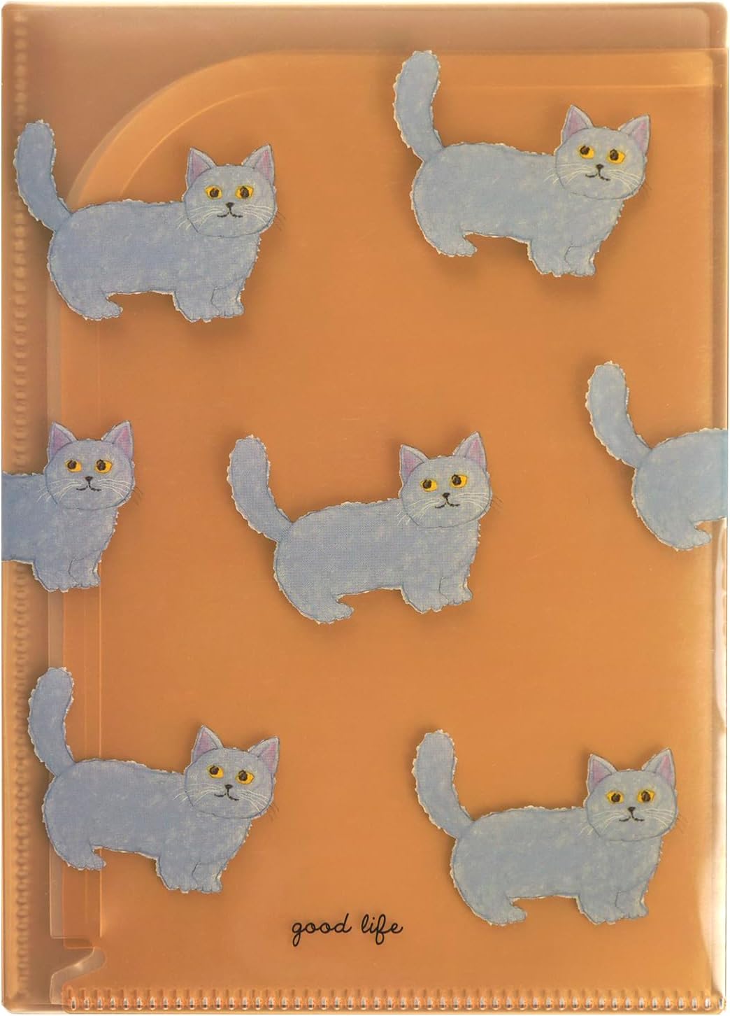 Greeting Life Yusuke Yonezu 6 Pocket Clear Holder File Open A5 Size Cat YZZ-436 Orange