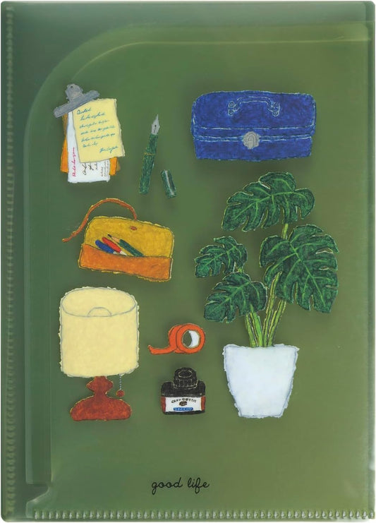 Greeting Life Yusuke Yonezu 6 Pocket Clear Holder File Spread A5 Size Tool YZZ-437 Green