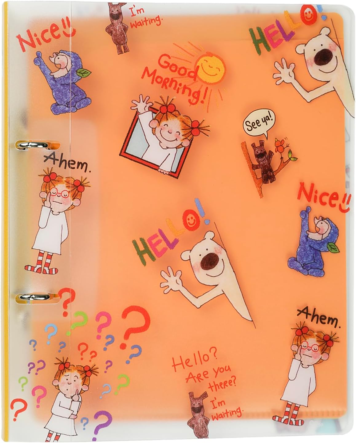 Coco-chan RYZ-1097 Greeting Life 2 Hole Binder A5 Size Clear Pattern Orange