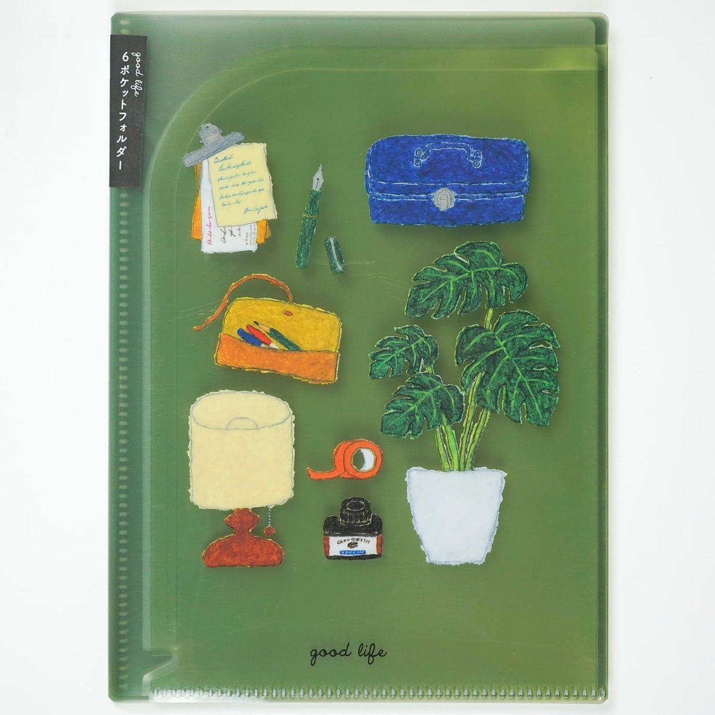 Greeting Life Yusuke Yonezu 6 Pocket Clear Holder File Spread A5 Size Tool YZZ-437 Green