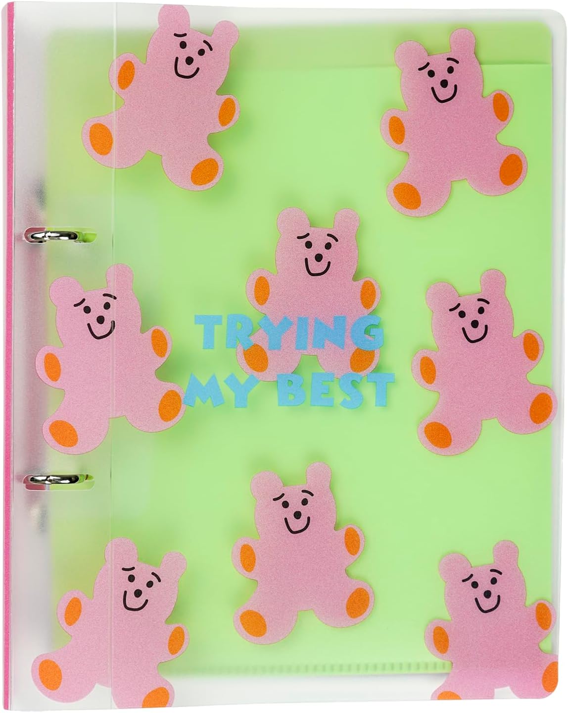 Chic Greeting Life 2 Hole Binder A5 Size Clear Bear MMZ-460 Light Green