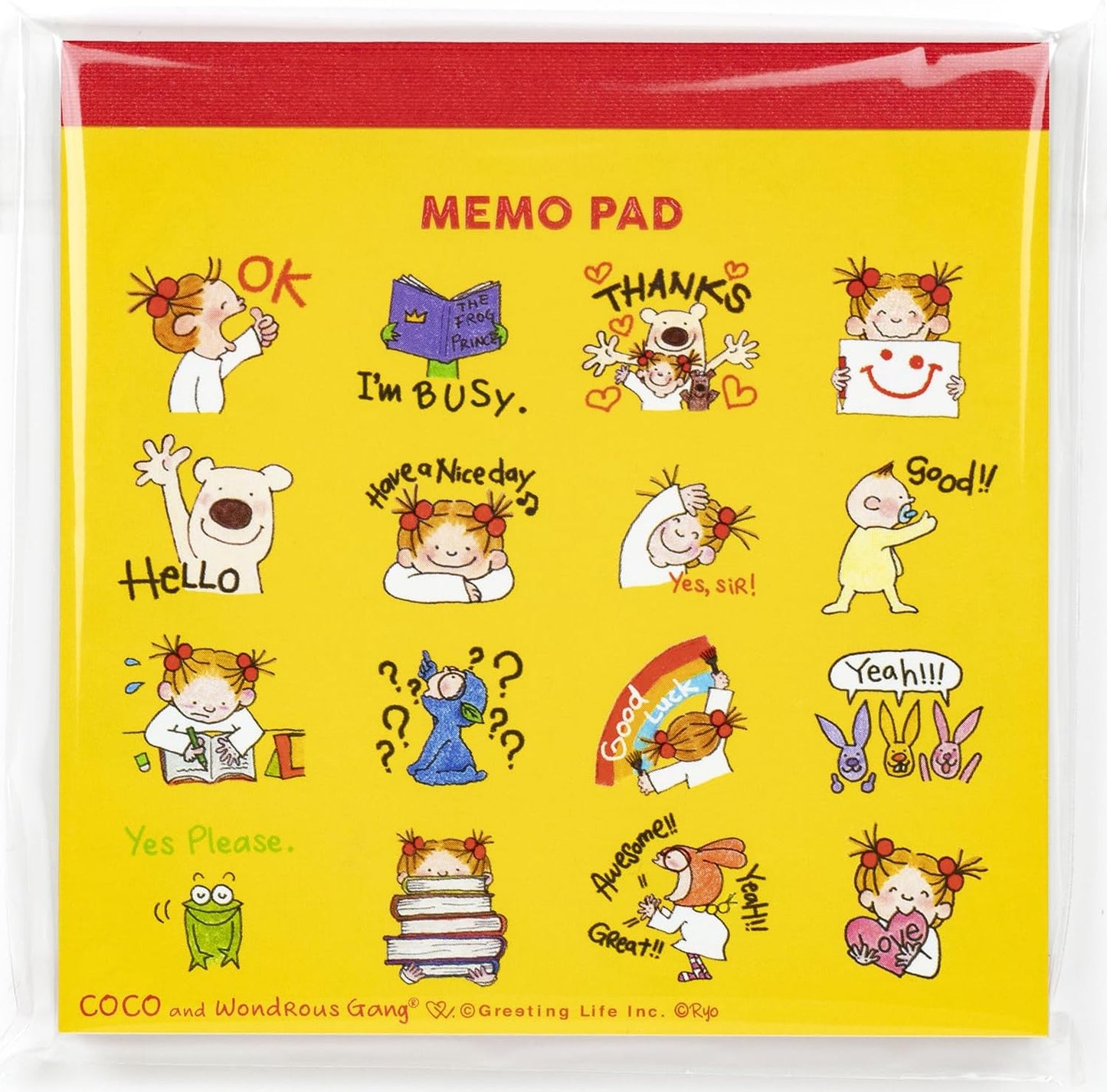 Coco-chan RYN-1037 Greeting Life Square Memo Talking Coco Yellow