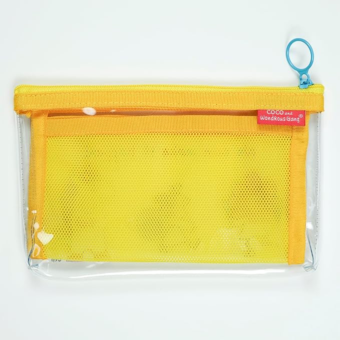 Pen Case, Mesh Pocket Pen Case Yellow
