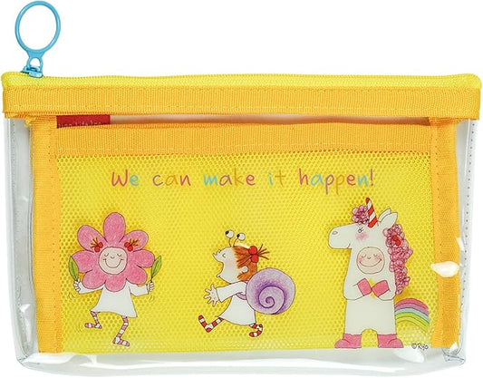 Pen Case, Mesh Pocket Pen Case Yellow