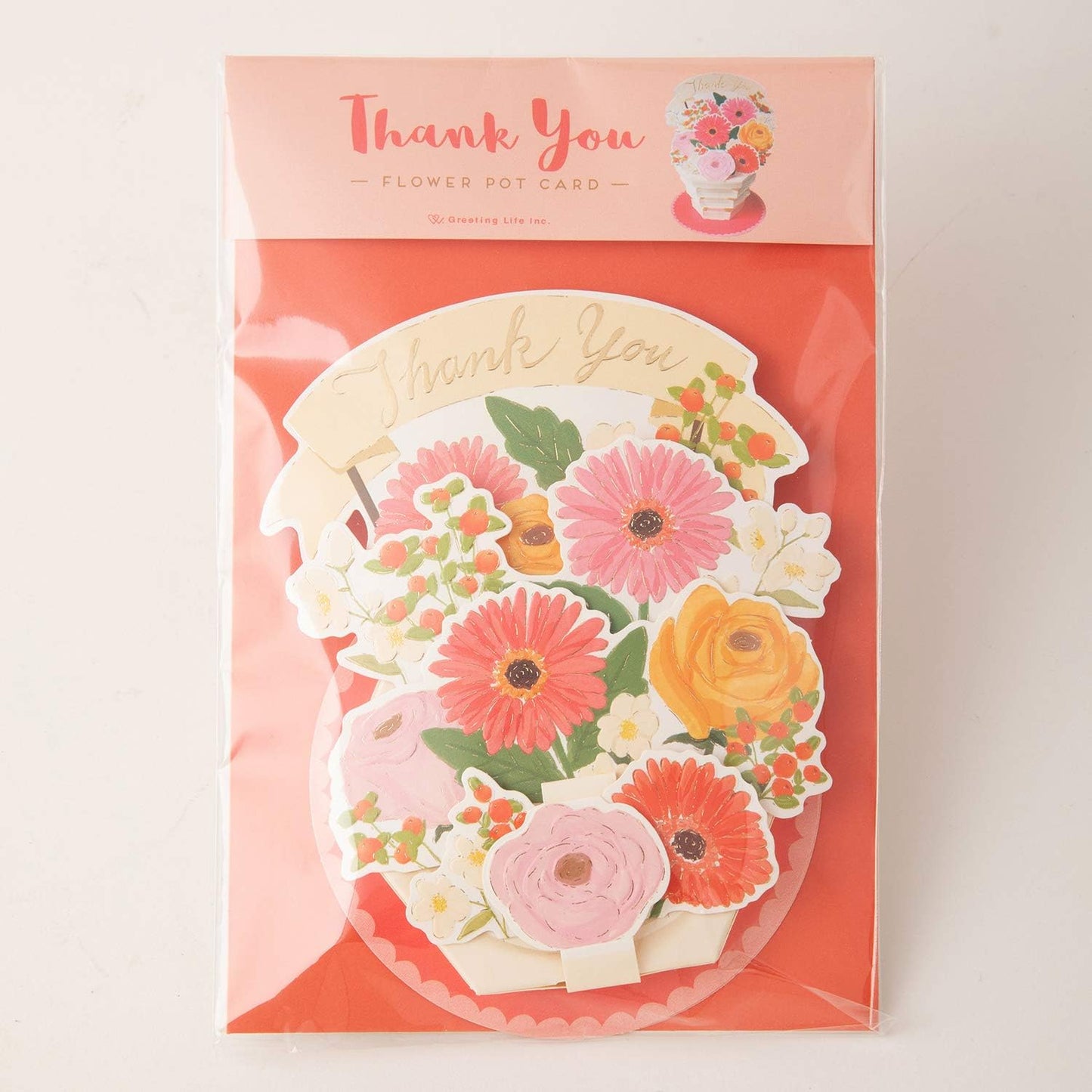 Greeting Life Birthday Card Thank You Flower Pot TK-25