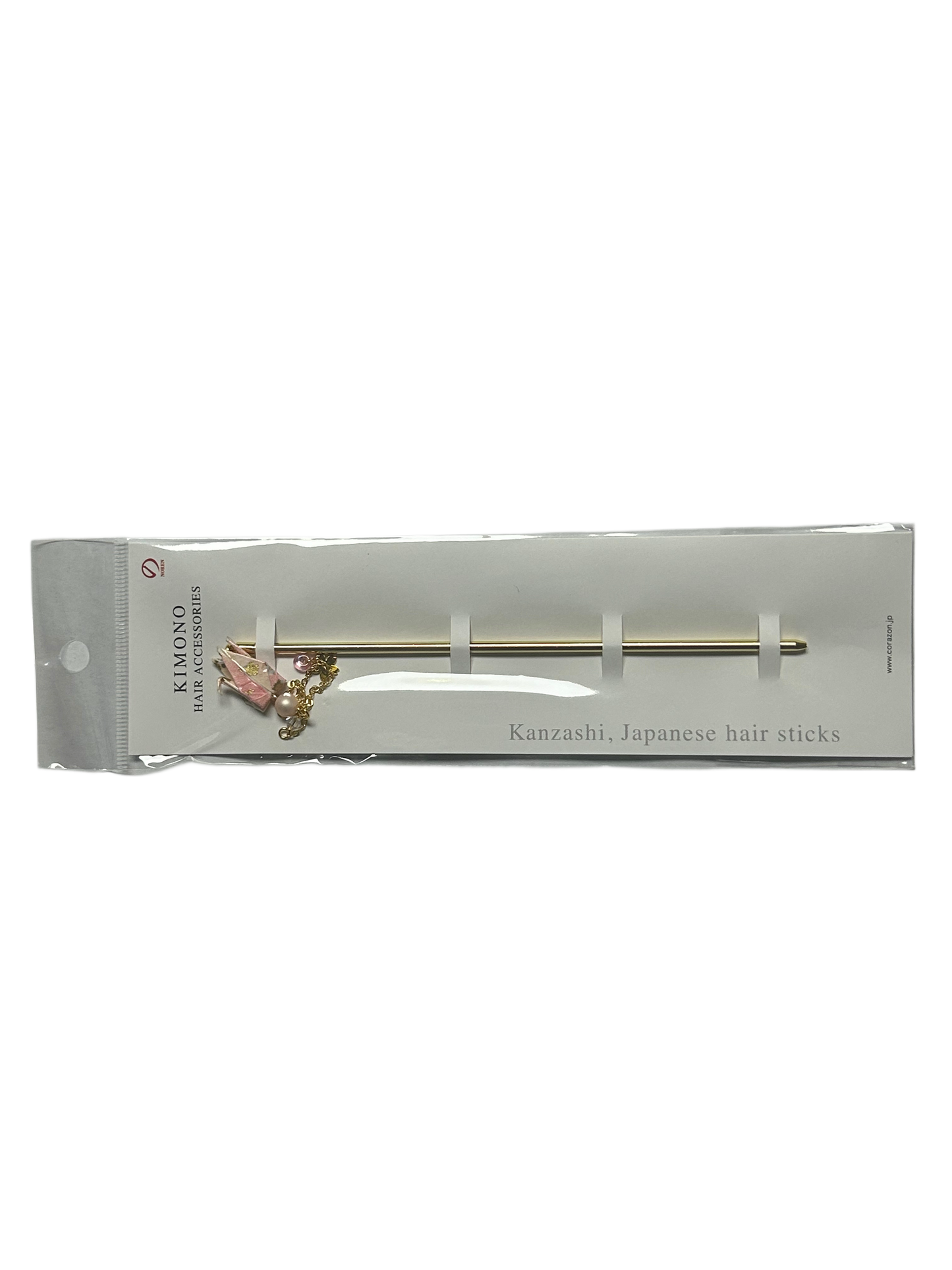 Crane hairpin, peach