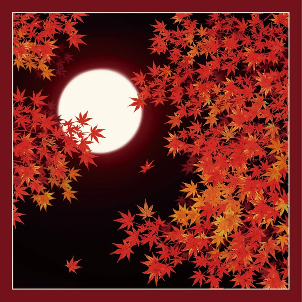 kyoohoo Chirimen Furoshiki Large Autumn In Japan