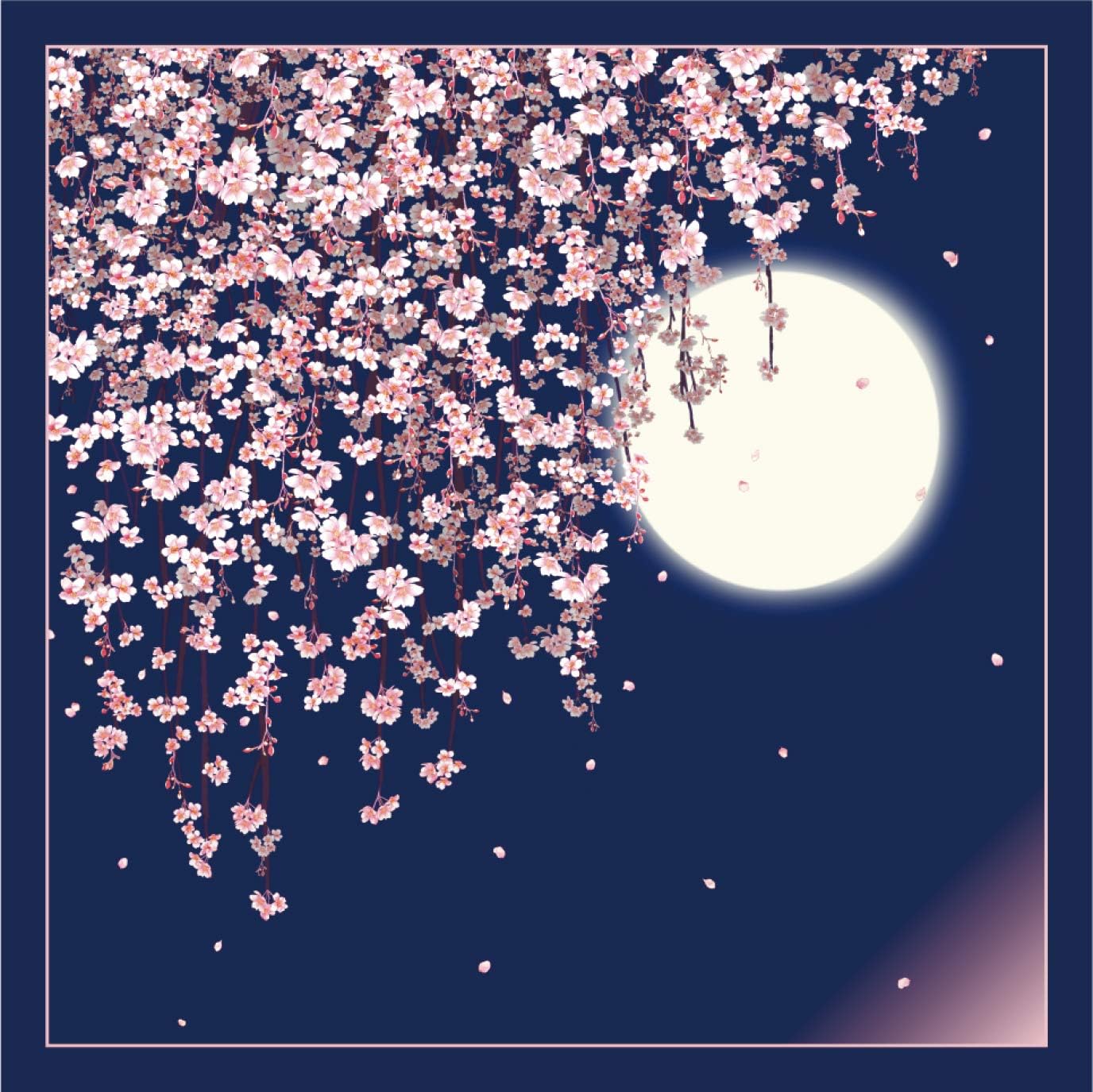 kyoohoo Chirimen Furoshiki Large Spring in Japan
