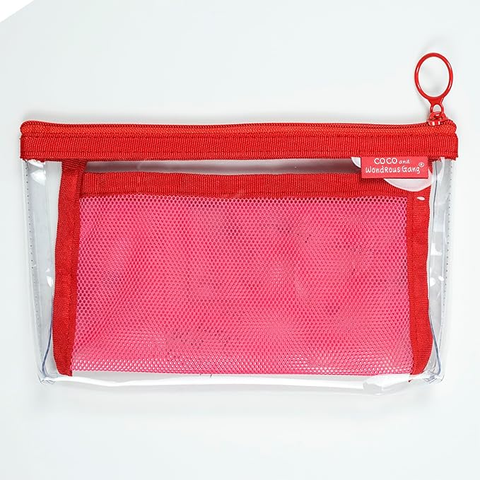 Pen Case, Mesh Pocket Pen Case Red