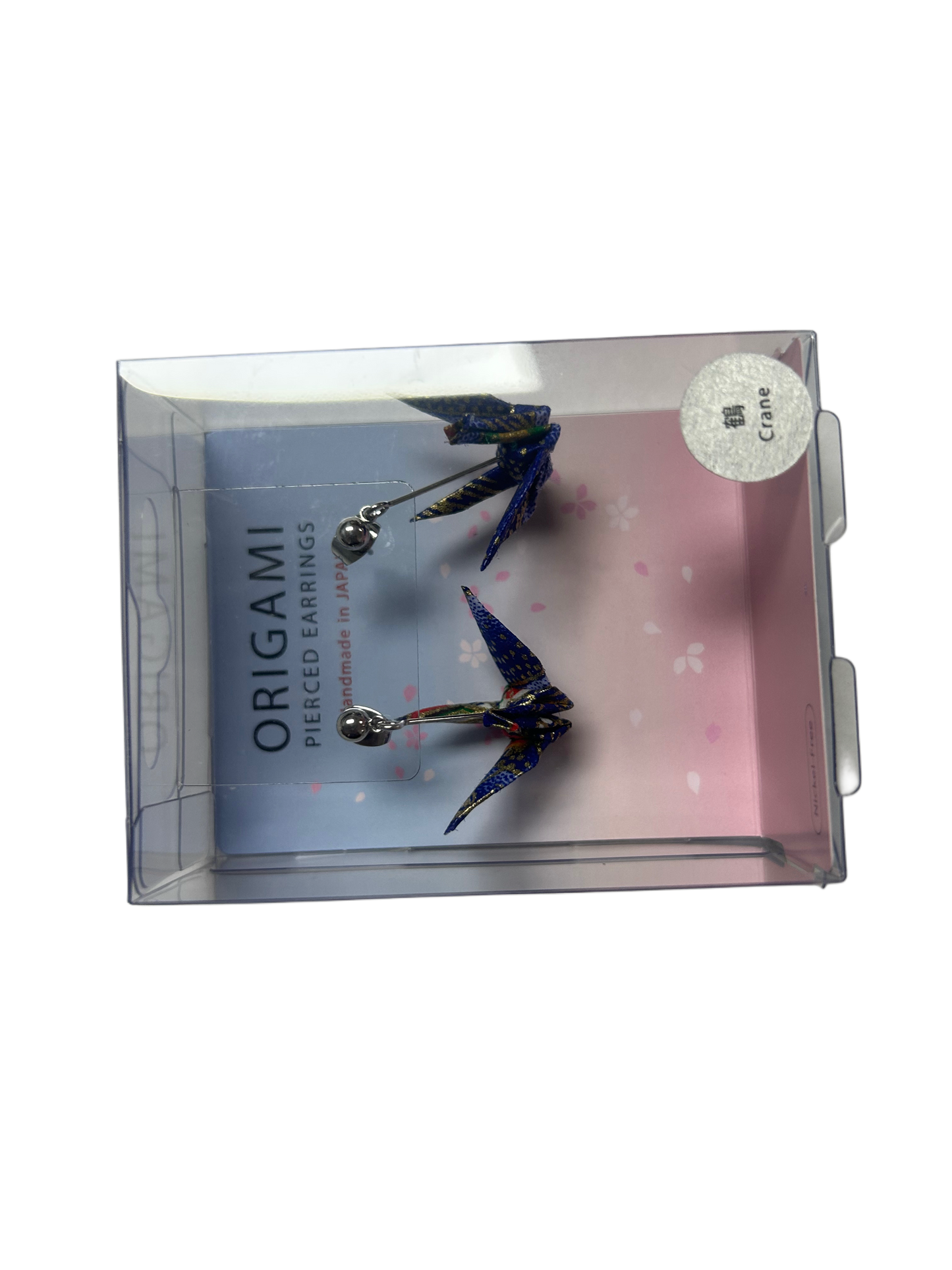 ORIGAMI Earrings - Crane, Blue