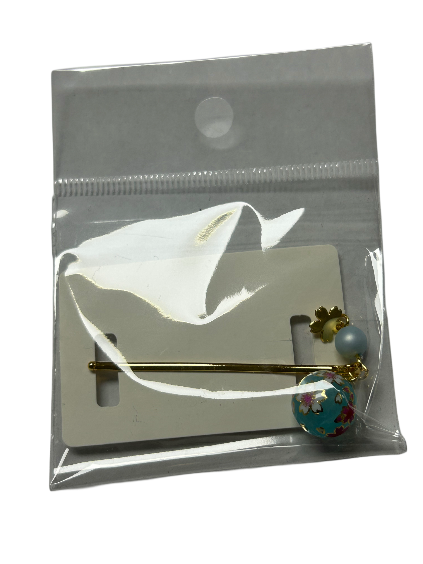 Sakura ball hairpin blue HD