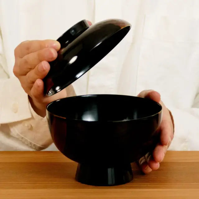 Zoni bowl, sun and moon sandalwood, lacquered